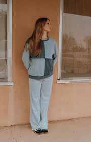 Fair & Square Denim Sweatshirt Washed Indigo ZT244196 - Southern Soule Designs