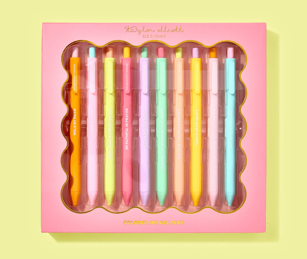 Faith Set of 10 Colored Gel Pens - Southern Soule Designs