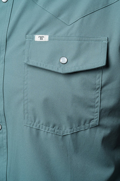 Ferrell - Aqua Short Sleeve Snap Shirt - Southern Soule Designs