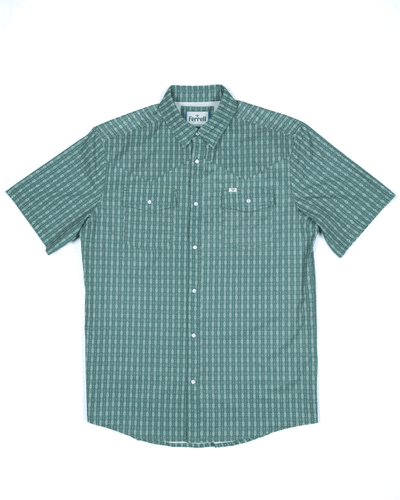 Ferrell - Aztec Short Sleeve Snap Shirt Green - Southern Soule Designs