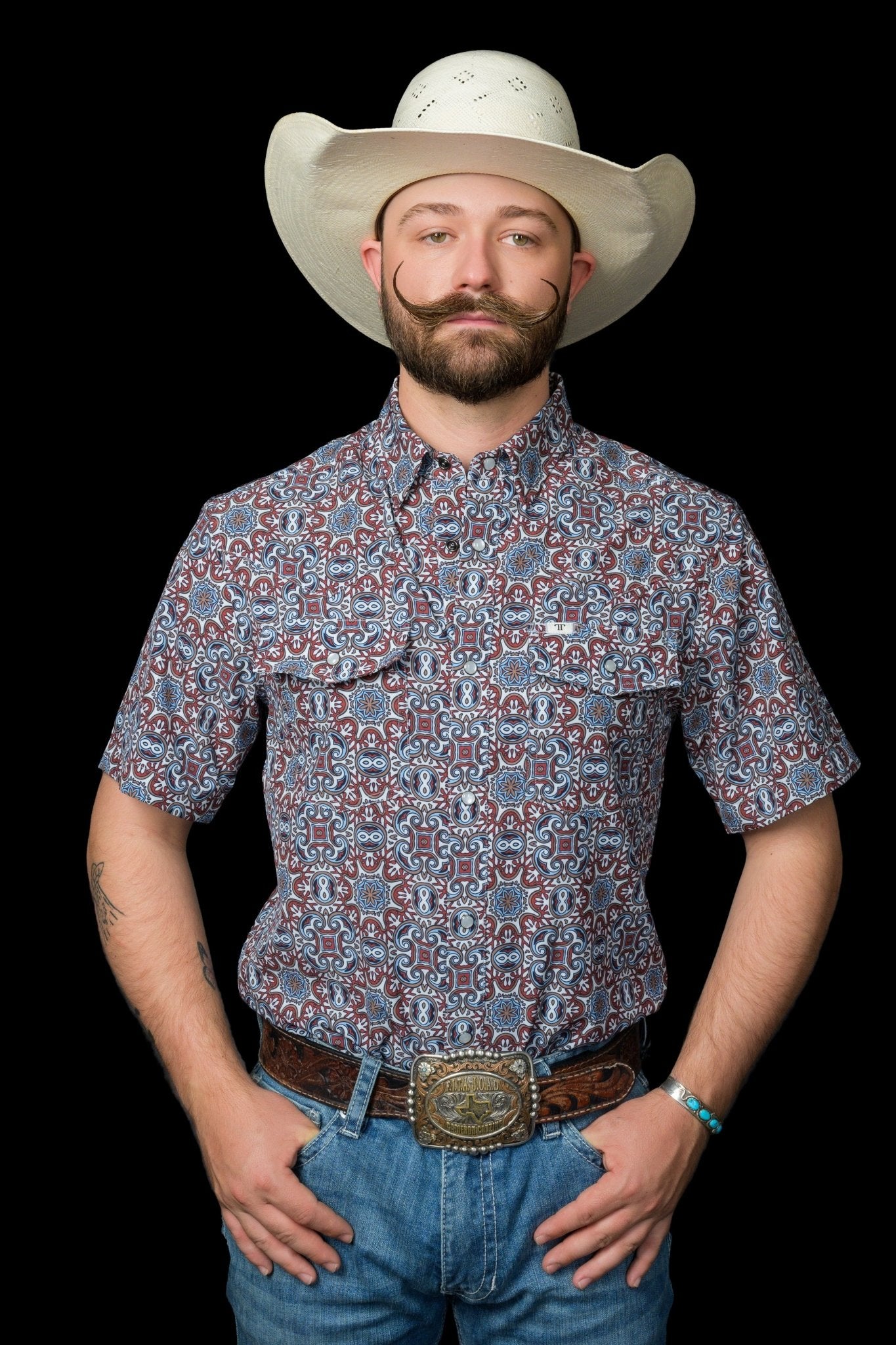 Ferrell - Bennett Brown Short Sleeve Snap Shirt - Southern Soule Designs