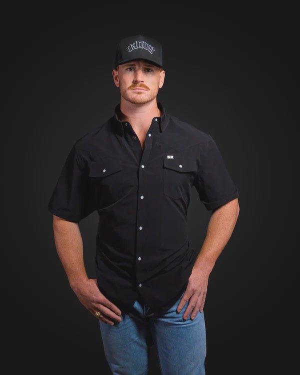 Ferrell - Black Short Sleeve Snap Shirt - Southern Soule Designs