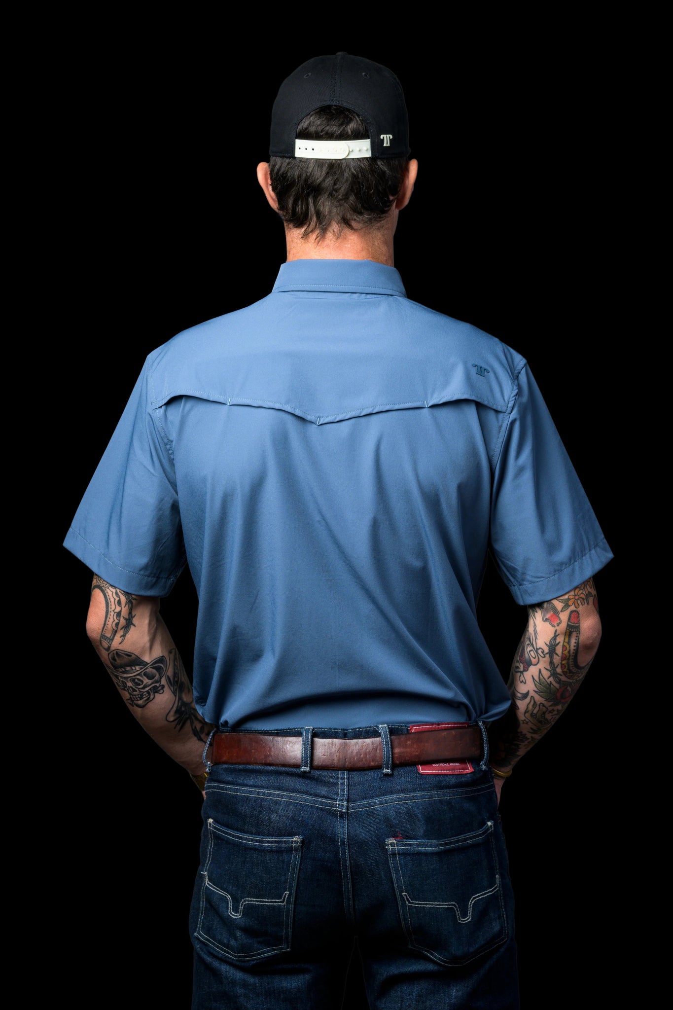 Ferrell - Blue Short Sleeve Snap Shirt - Southern Soule Designs