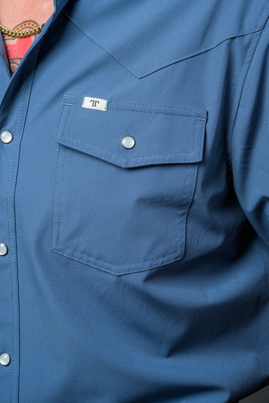 Ferrell - Blue Short Sleeve Snap Shirt - Southern Soule Designs