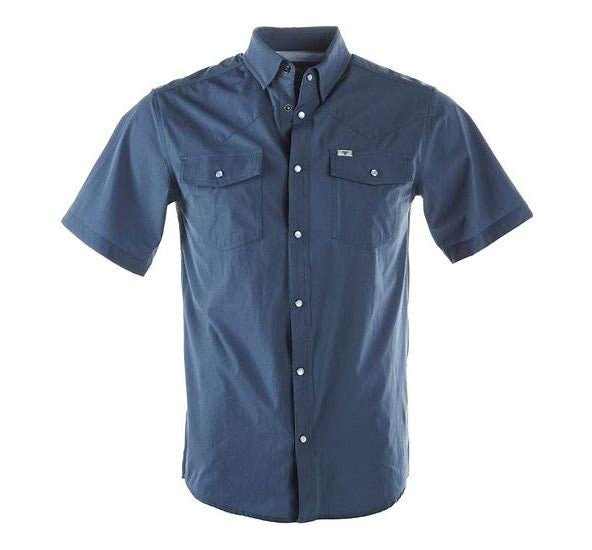 Ferrell - Blue Short Sleeve Snap Shirt - Southern Soule Designs