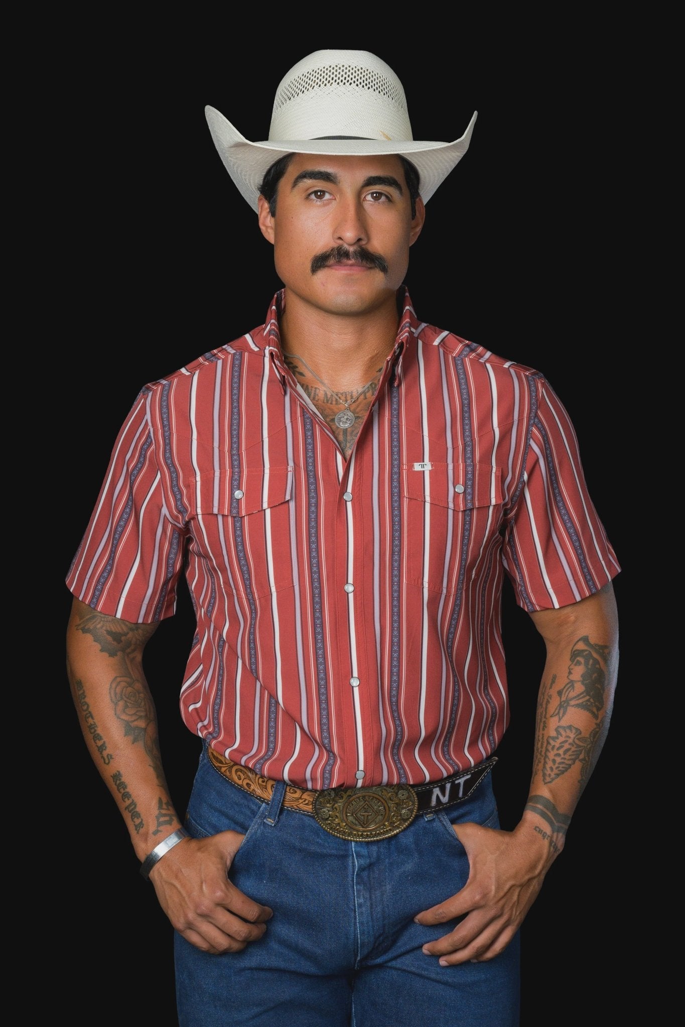 Ferrell - Brooks Red Short Sleeve Snap Shirt - Southern Soule Designs