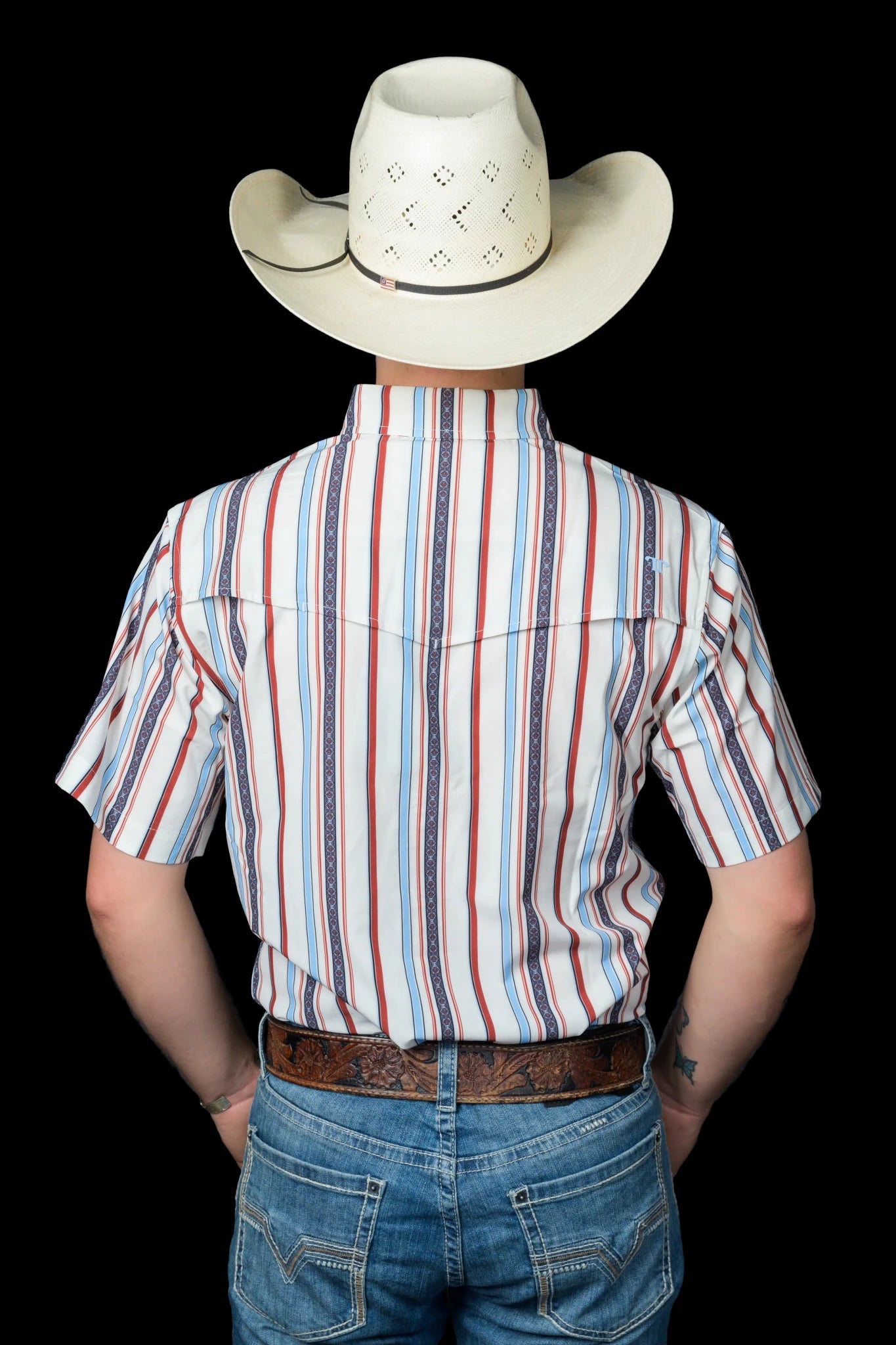 Ferrell - Brooks White Short Sleeve Snap Shirt - Southern Soule Designs