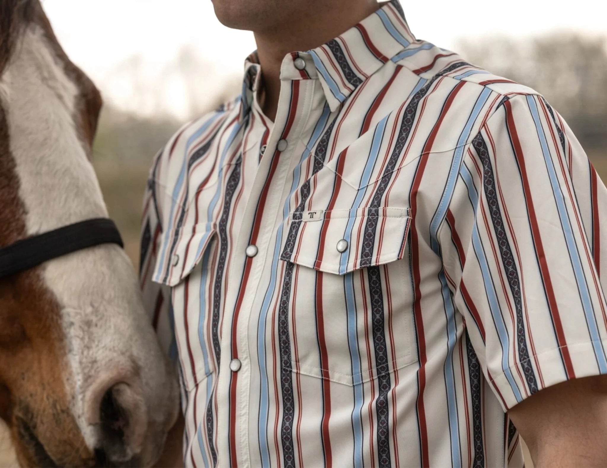 Ferrell - Brooks White Short Sleeve Snap Shirt - Southern Soule Designs