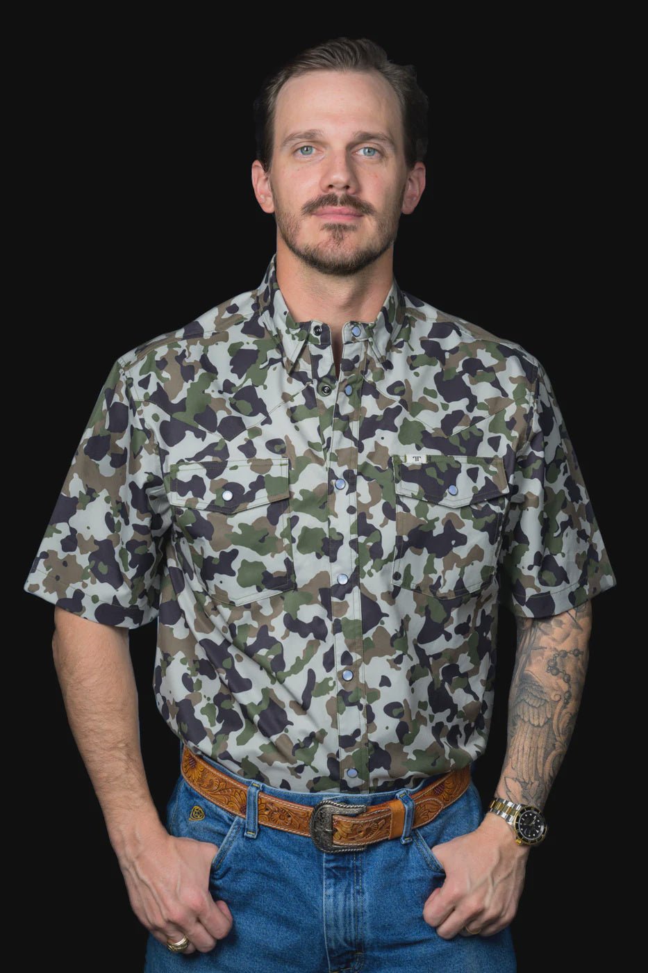 Ferrell - Camo 2.0 Short Sleeve Snap Shirt 2322 - Southern Soule Designs