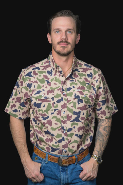 Ferrell - Camo Short Sleeve Snap Shirt 2582 - Southern Soule Designs