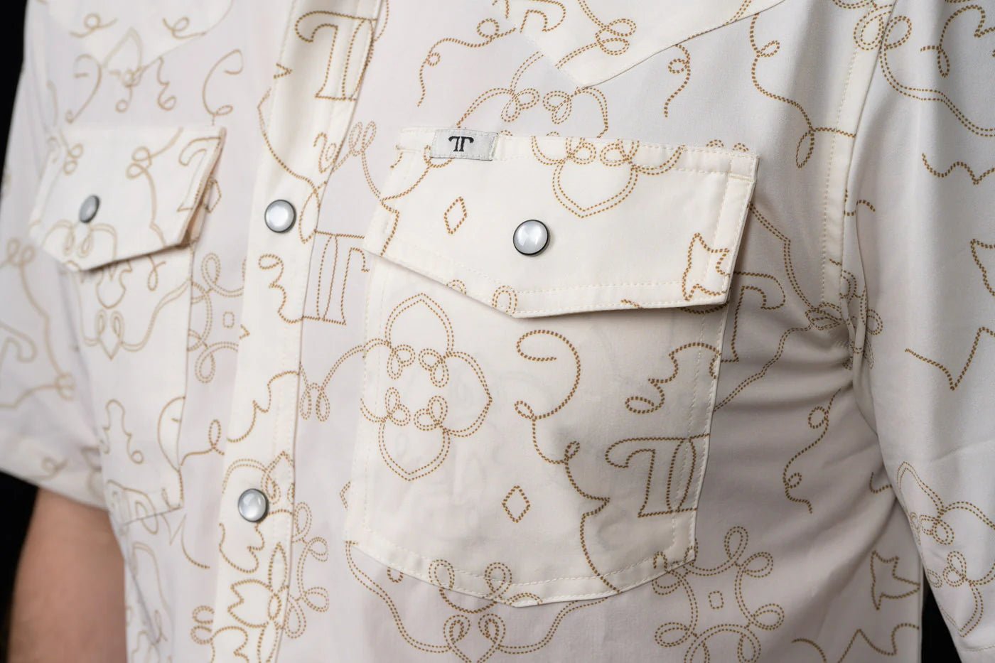 Ferrell - Carson Beige Short Sleeve Snap Shirt - Southern Soule Designs