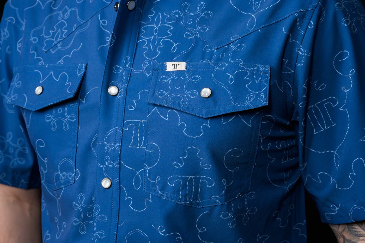 Ferrell - Carson Blue Short Sleeve Snap Shirt - Southern Soule Designs