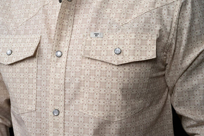 Ferrell - Collin Cream Long Sleeve Snap Shirt - Southern Soule Designs