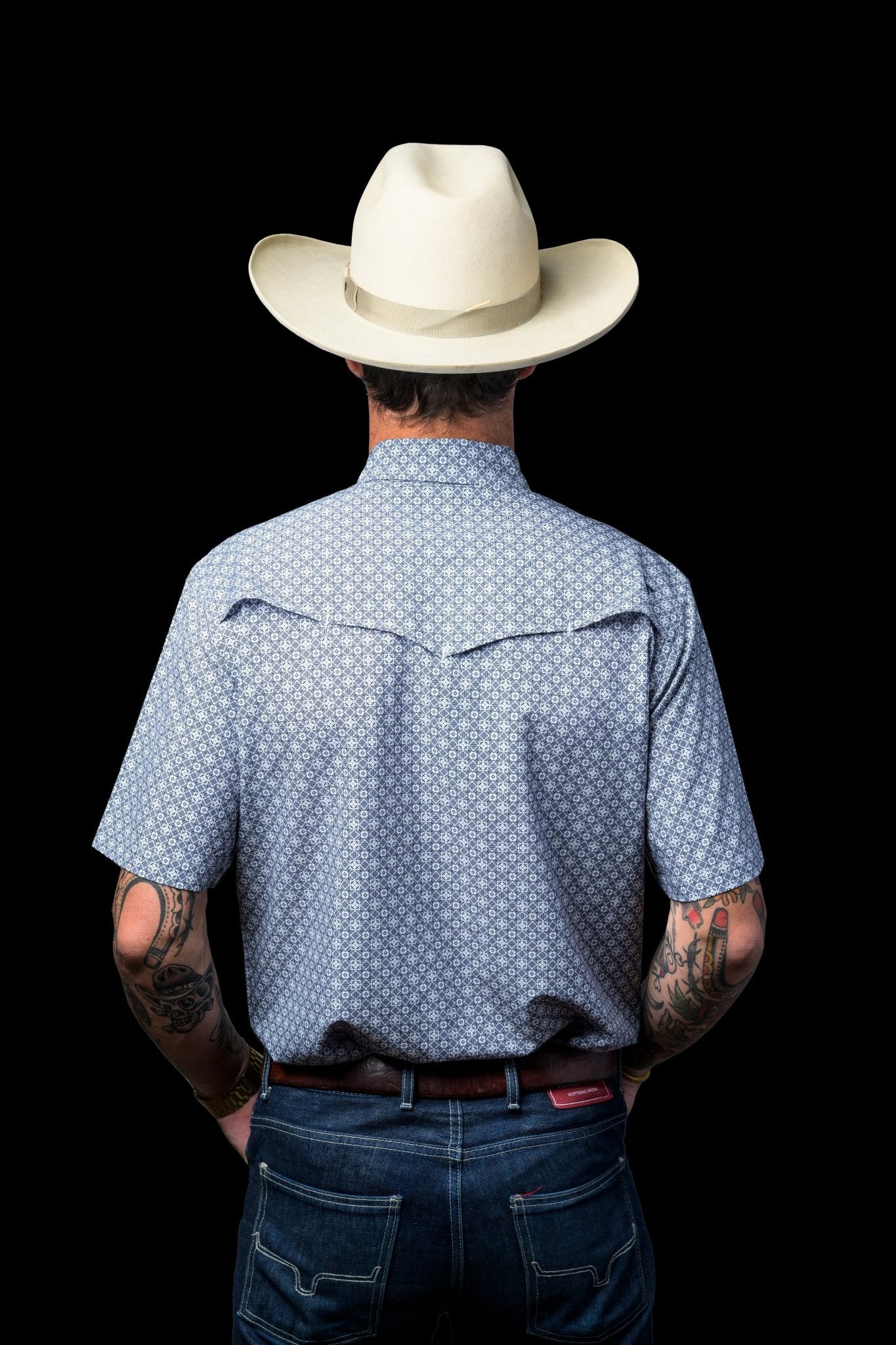 Ferrell - Diamond Short Sleeve Snap Shirt Black - Southern Soule Designs