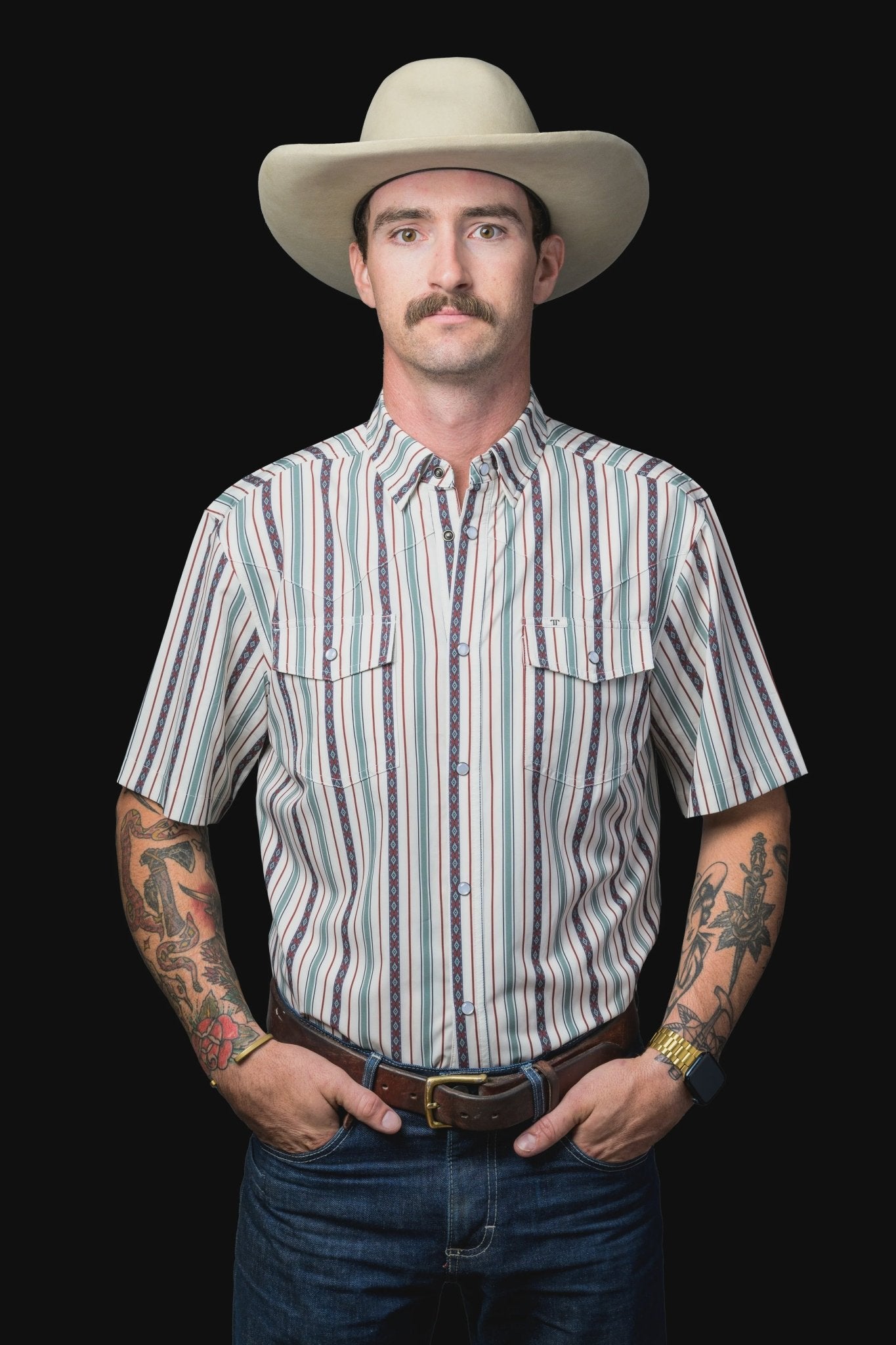 Ferrell - Ed Short Sleeve Snap Shirt Green - Southern Soule Designs