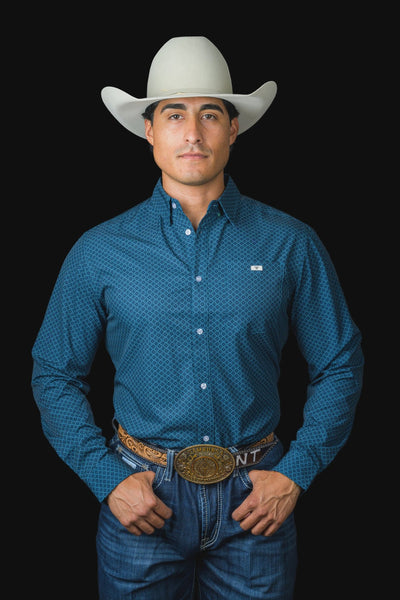 Ferrell - Frost Long Sleeve Button Up Printed Shirt - Southern Soule Designs