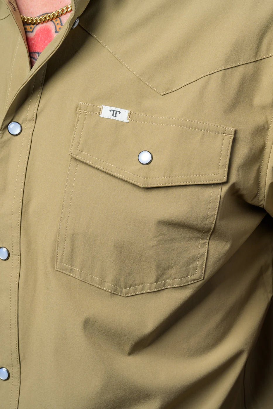 Ferrell - Khaki Long Sleeve Shirt - Southern Soule Designs
