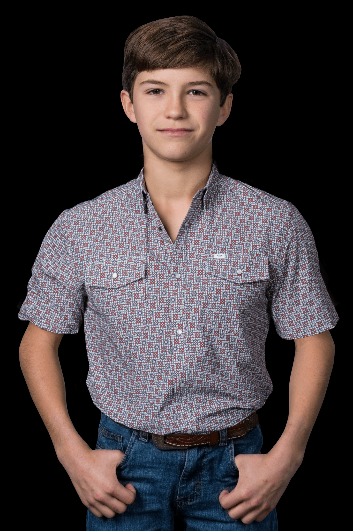 Ferrell - Kids Colton Red Short Sleeve Snap Shirt - Southern Soule Designs