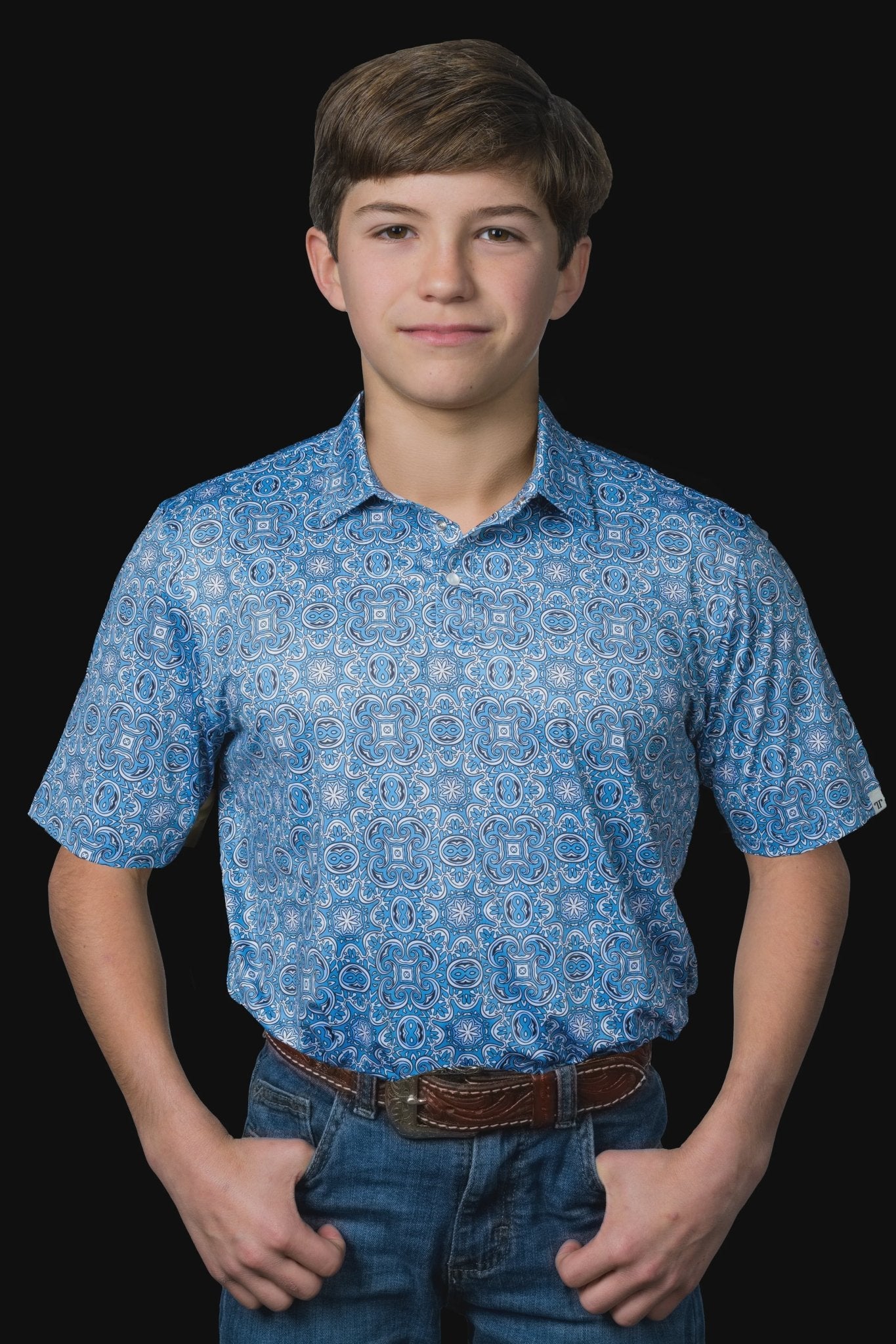 Ferrell - Kid's The Bennett in Blue Polo Light Blue - Southern Soule Designs
