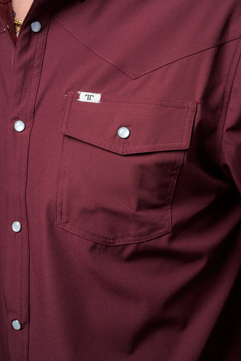 Ferrell - Maroon Short Sleeve Snap Shirt - Southern Soule Designs