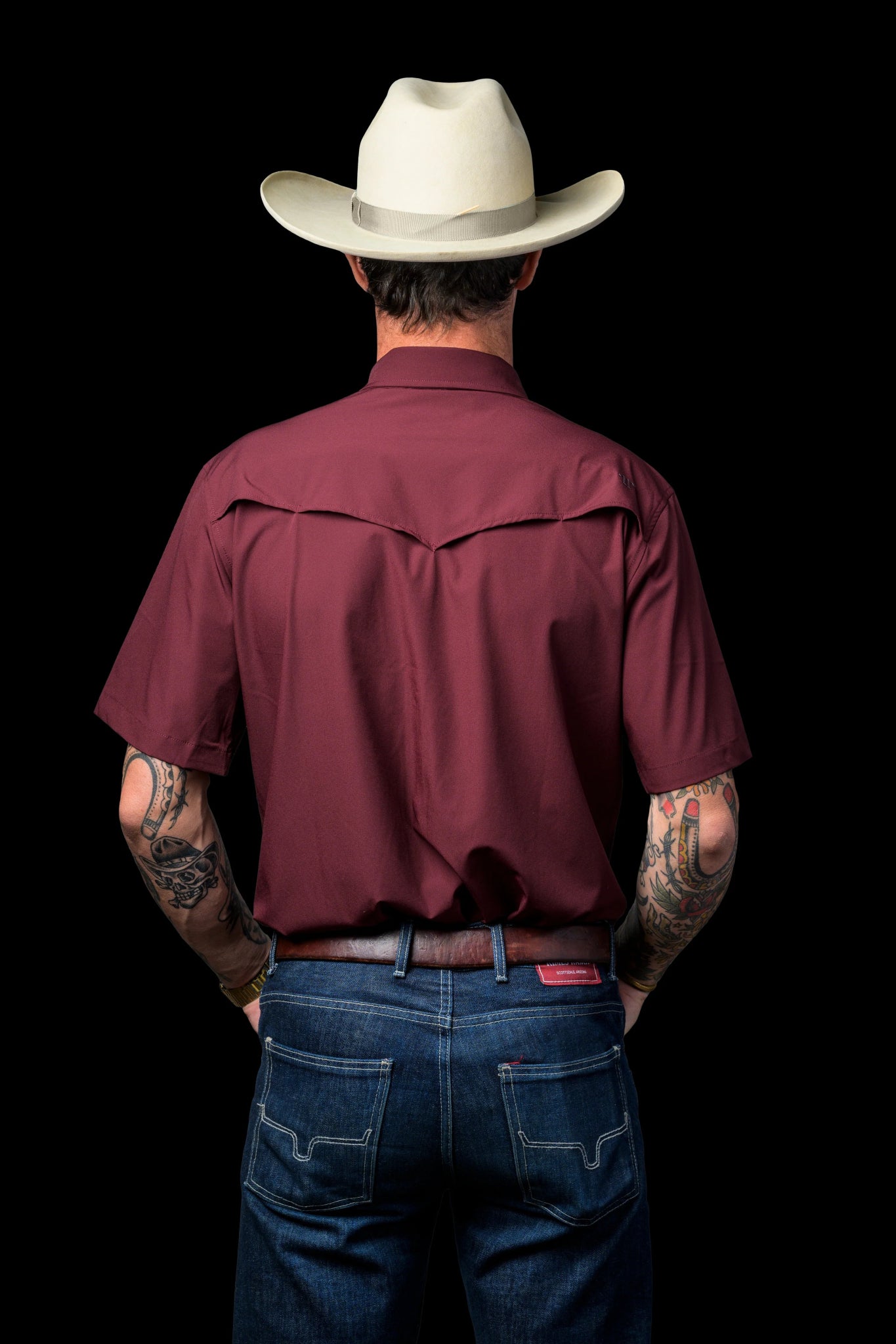Ferrell - Maroon Short Sleeve Snap Shirt - Southern Soule Designs