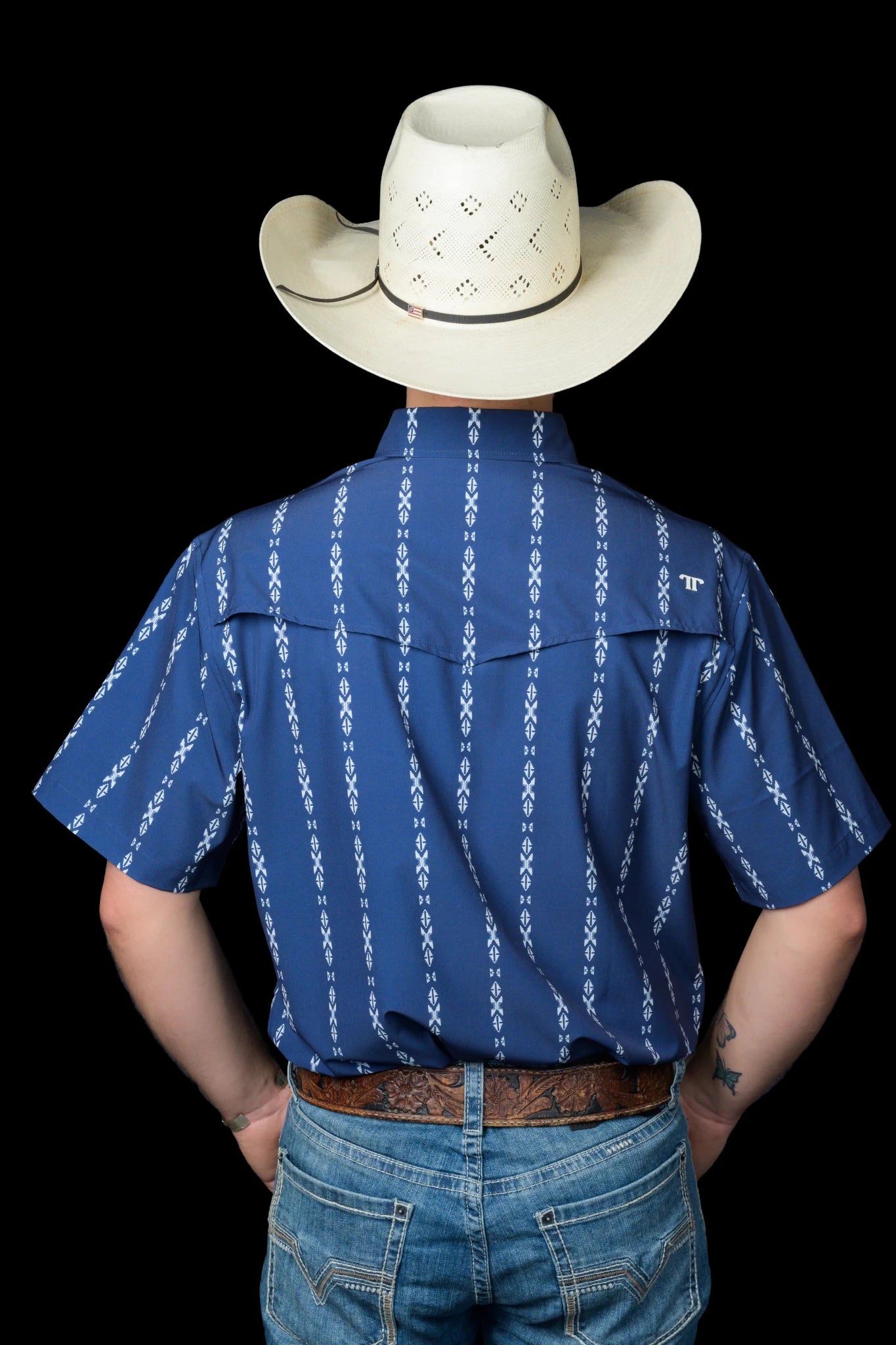 Ferrell - Maverick Blue Short Sleeve Snap Shirt - Southern Soule Designs