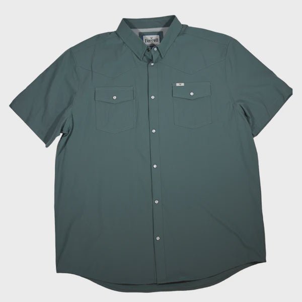 Ferrell - Teal Short Sleeve Snap Shirt - Southern Soule Designs