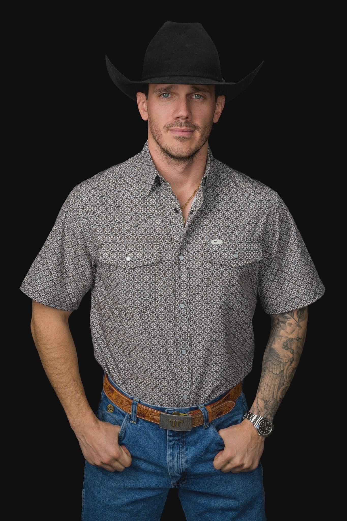 Ferrell - The Archer Short Sleeve Pearl Snap - Southern Soule Designs