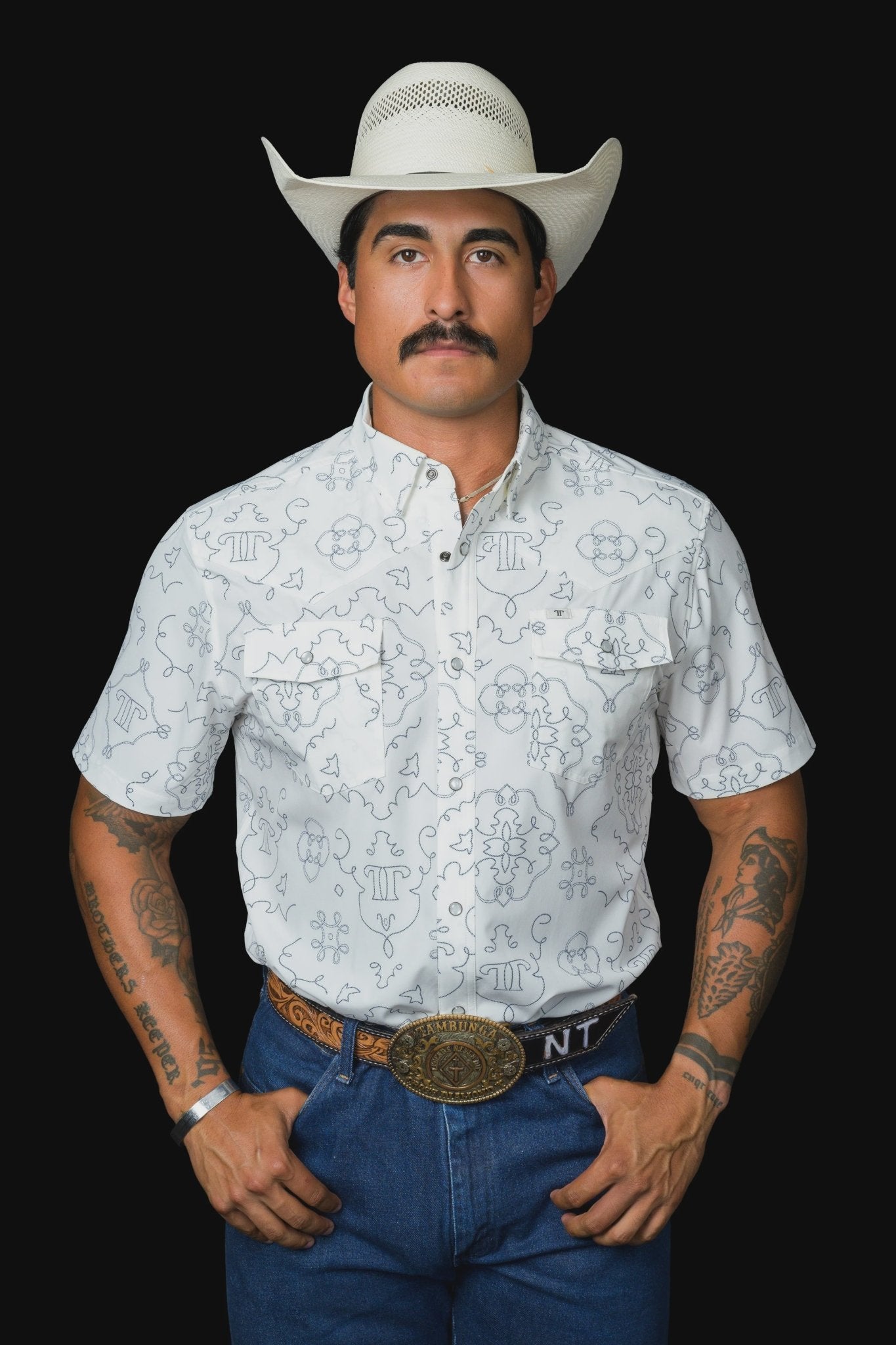 Ferrell - The Carson in White Short Sleeve Snap Shirt - Southern Soule Designs