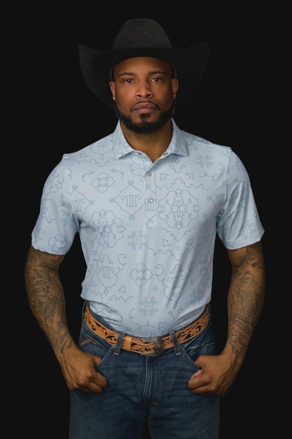 Ferrell - The Carson Polo in Light Blue - Southern Soule Designs