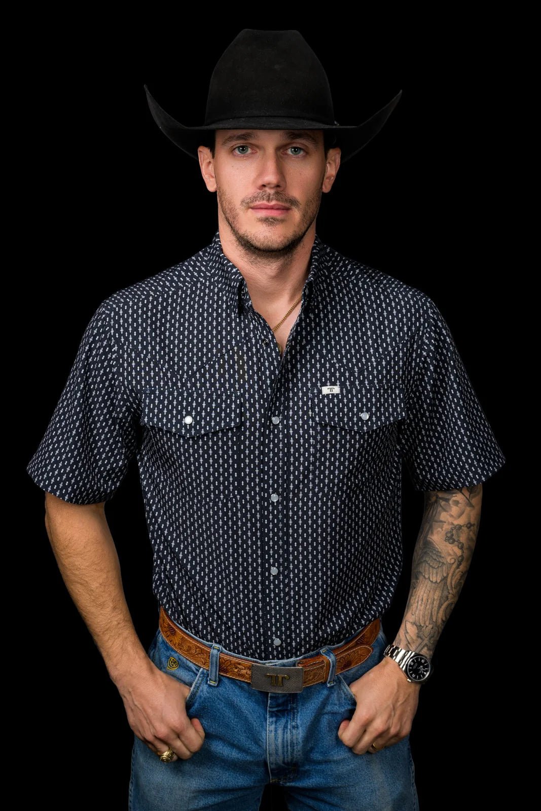 Ferrell - The Cash Short Sleeve Pearl Snap Shirt - Southern Soule Designs
