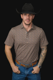 Ferrell - The Clark Pearl Snap Polo in Brown - Southern Soule Designs