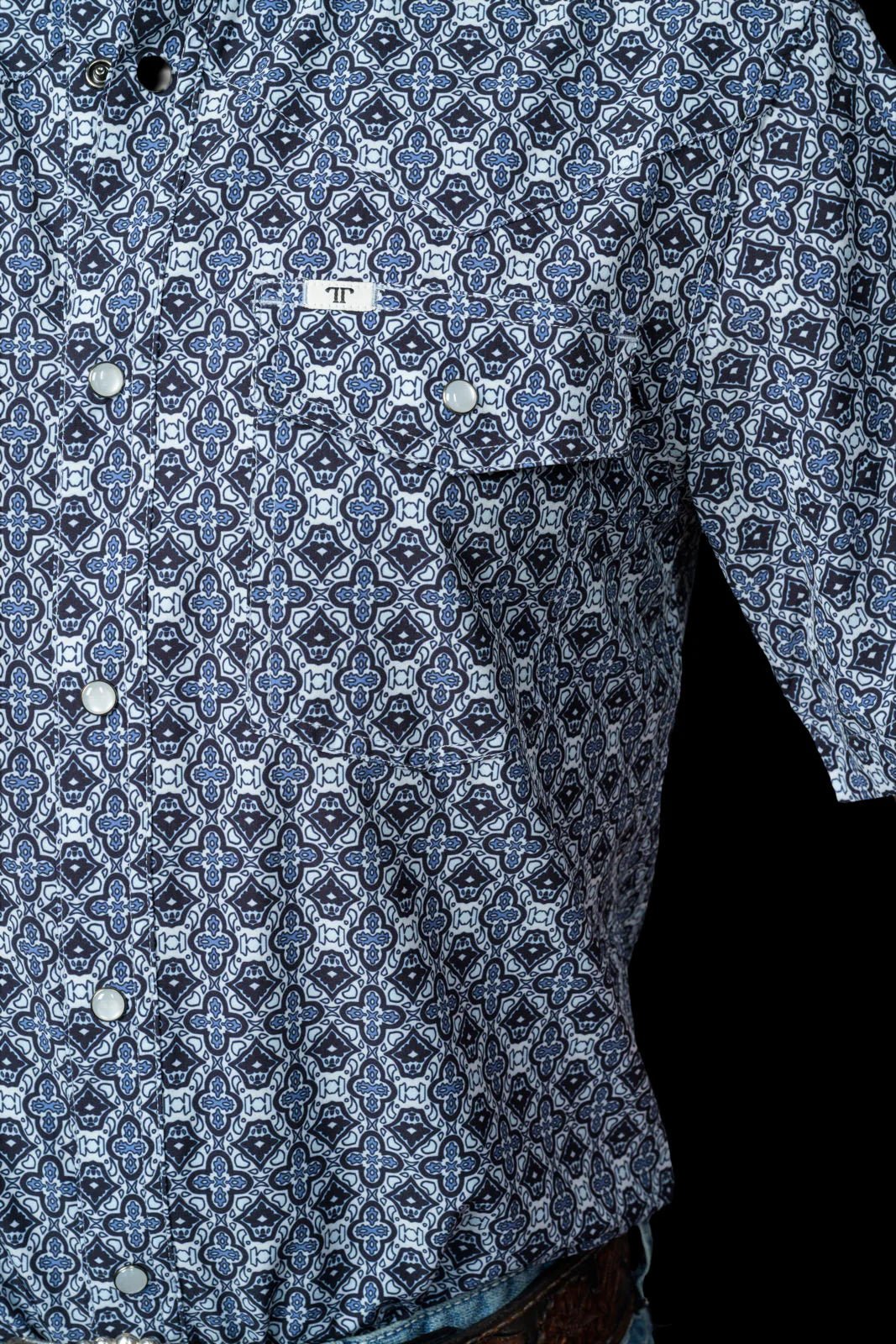 Ferrell - The Connor in Blue Short Sleeve Snap Shirt - Southern Soule Designs