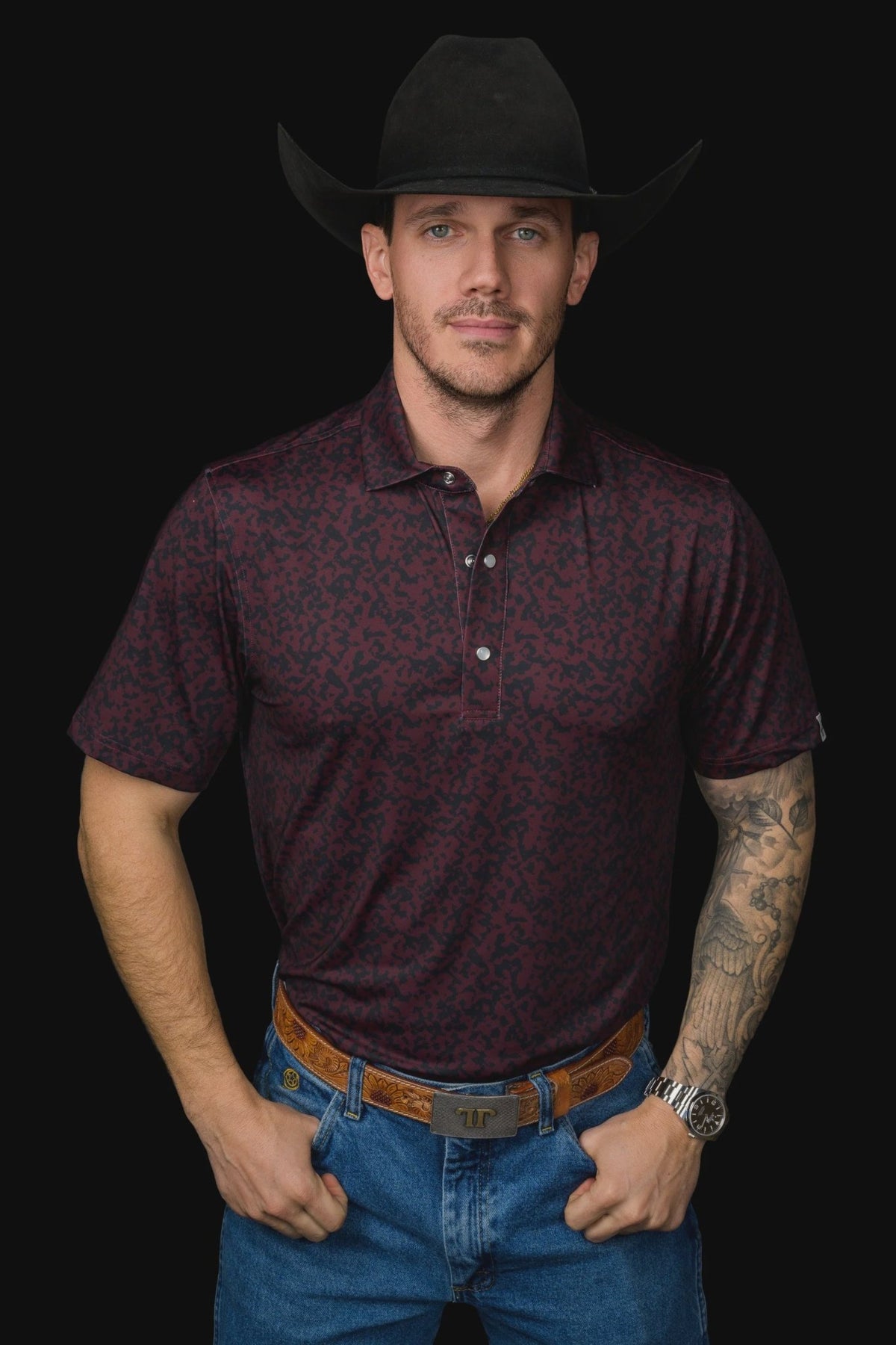 Ferrell - The Grant Polo in Maroon - Southern Soule Designs