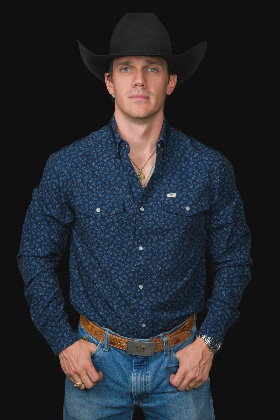 Ferrell - The Griffin Long Sleeve Pearl Snap Shirt - Southern Soule Designs