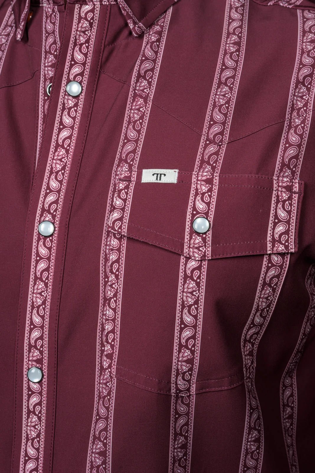 Ferrell - The Hays Long Sleeve Pearl Snap Shirt in Maroon - Southern Soule Designs