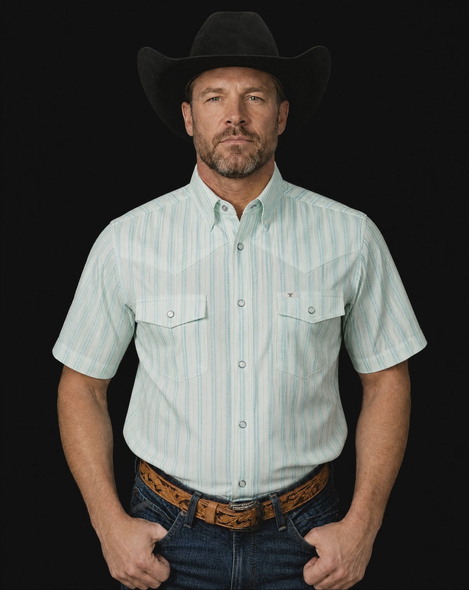 Ferrell - The Jack Green Short Sleeve Snap Shirt - Southern Soule Designs