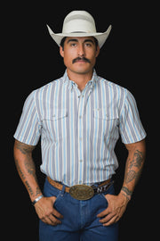 Ferrell - The Jake in Blue Short Sleeve Snap Shirt - Southern Soule Designs