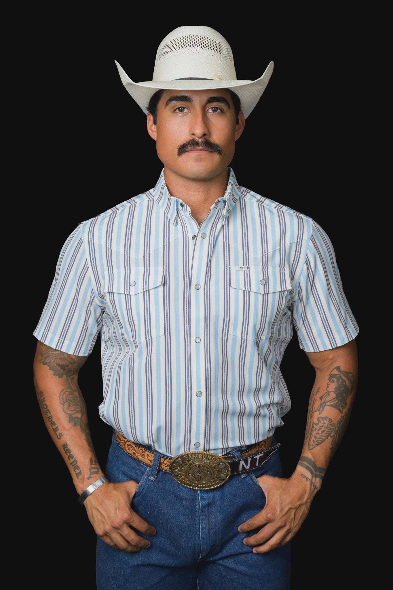 Ferrell - The Jake in Blue Short Sleeve Snap Shirt - Southern Soule Designs