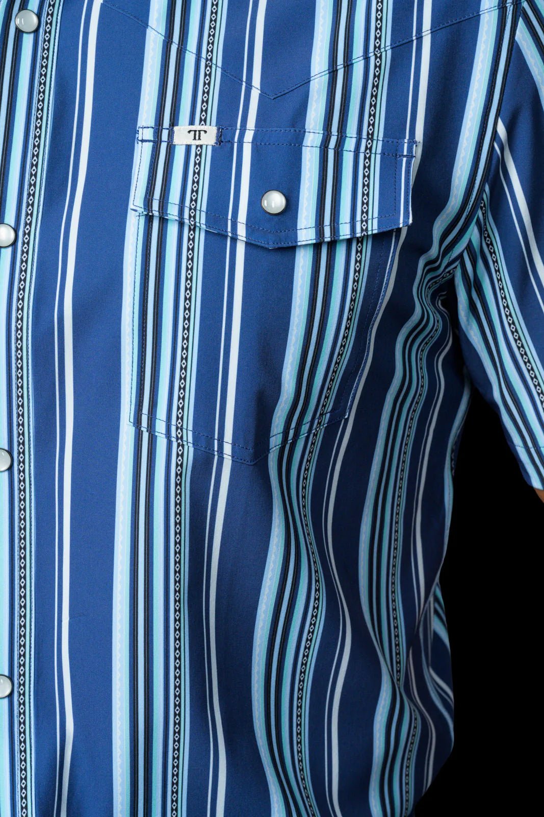 Ferrell - The James in Blue Short Sleeve Snap Shirt - Southern Soule Designs