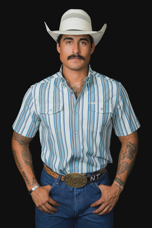 Ferrell - The James in Light Blue Short Sleeve Snap Shirt - Southern Soule Designs