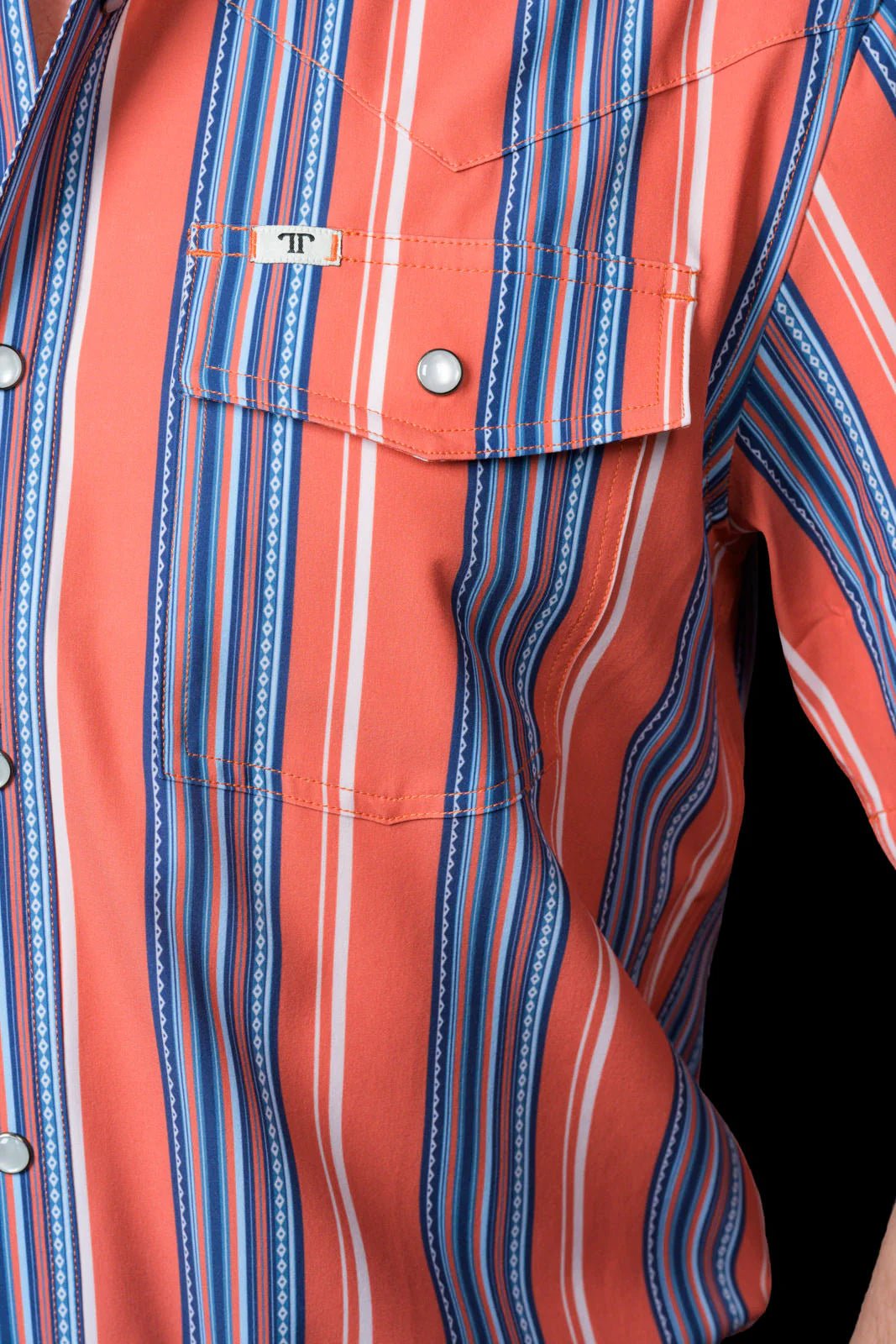 Ferrell - The James in Salmon Short Sleeve Snap Shirt - Southern Soule Designs