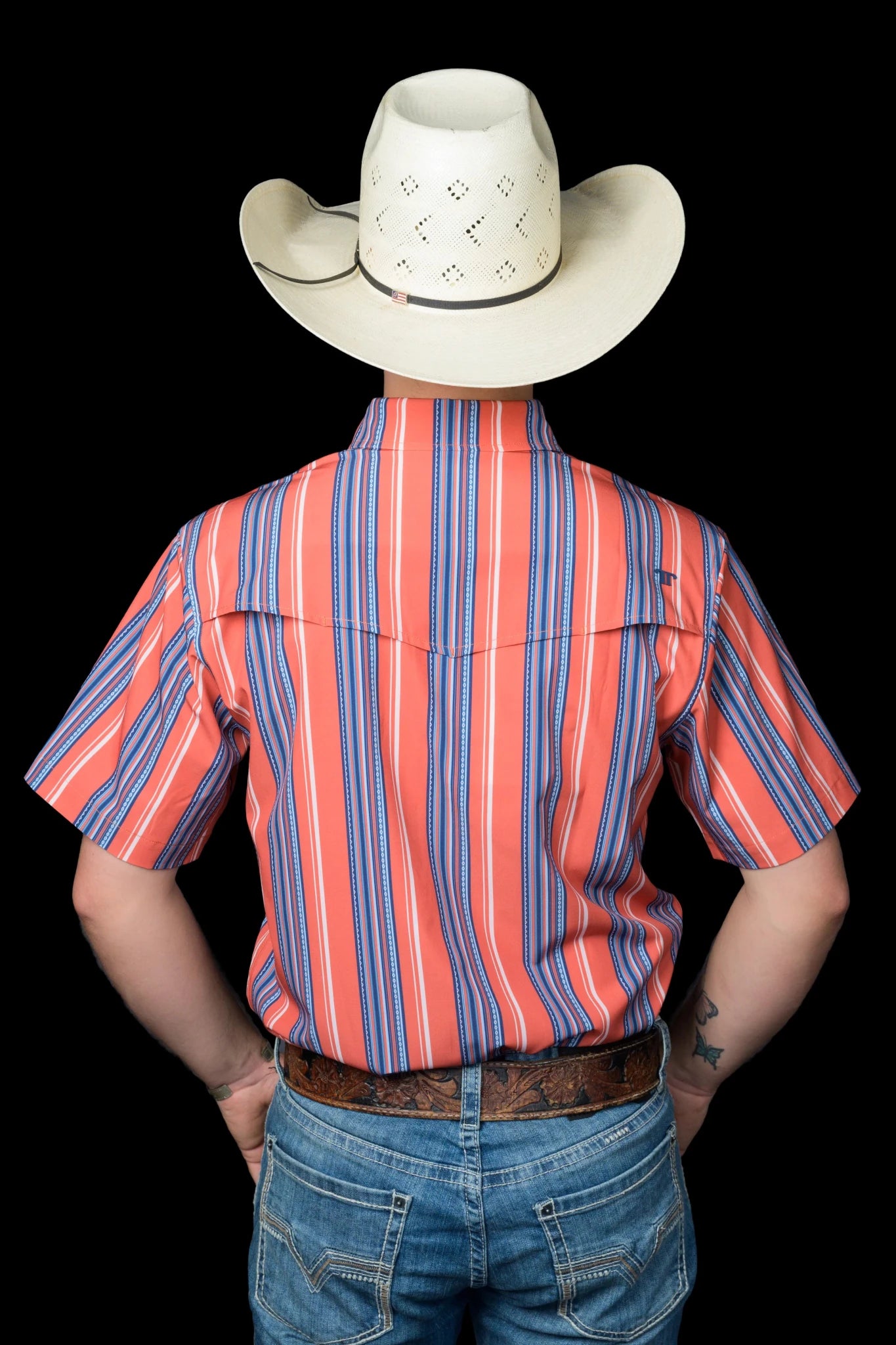 Ferrell - The James in Salmon Short Sleeve Snap Shirt - Southern Soule Designs