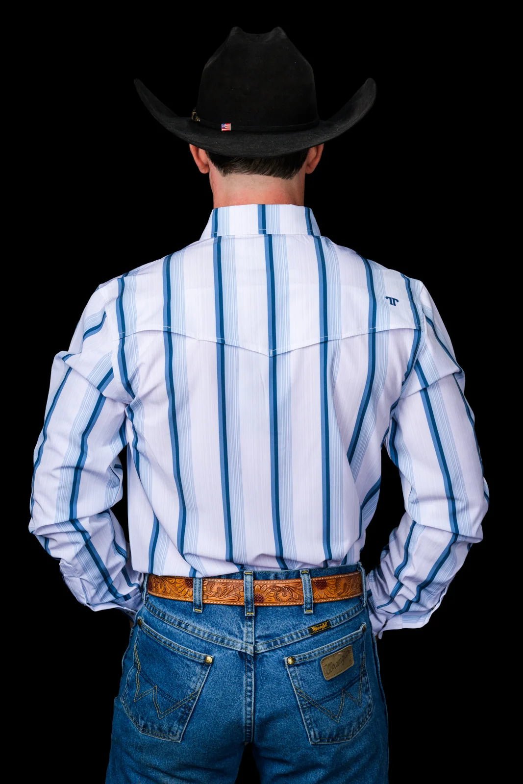 Ferrell - The Tristan Long Sleeve Pearl Snap Shirt in Blue - Southern Soule Designs
