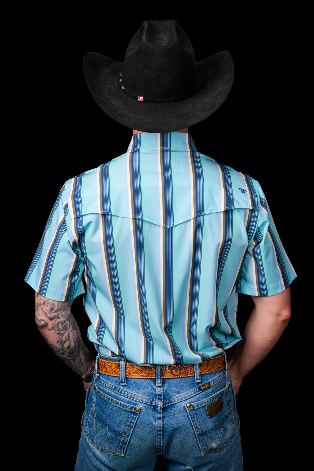 Ferrell - Tristan Blue Short Sleeve Snap Shirt - Southern Soule Designs