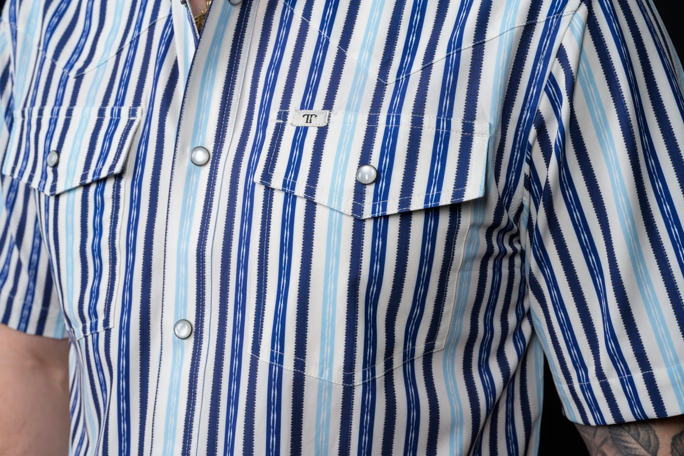 Ferrell - Wyatt Blue Short Sleeve Snap Shirt - Southern Soule Designs