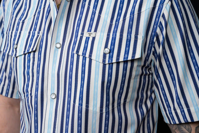 Ferrell - Wyatt Blue Short Sleeve Snap Shirt - Southern Soule Designs