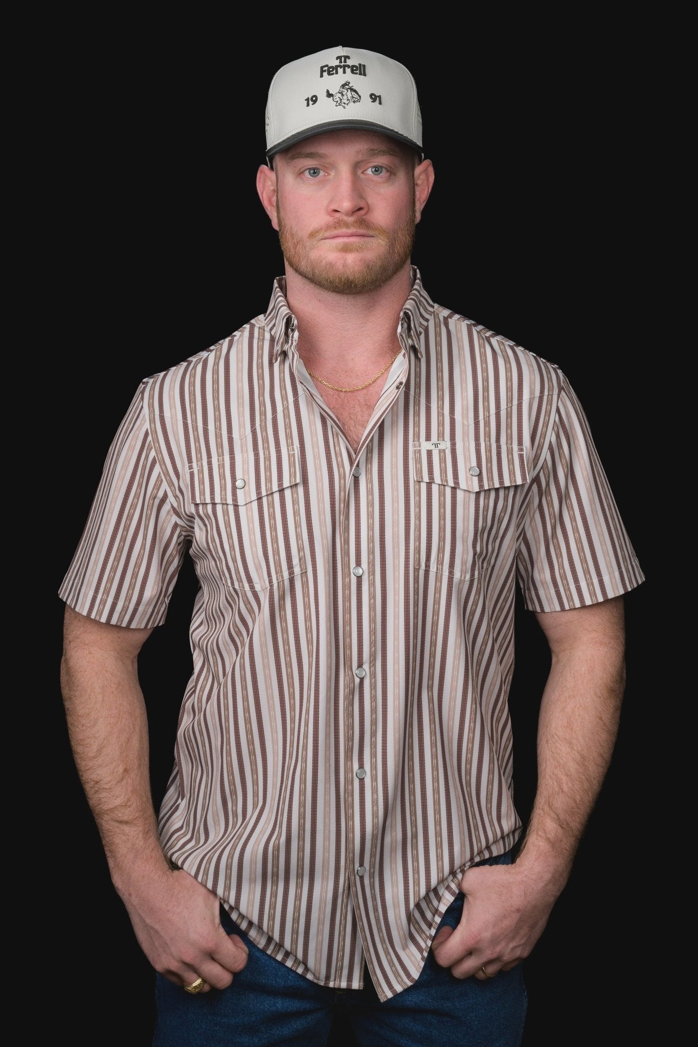 Ferrell - Wyatt Brown Short Sleeve Snap Shirt - Southern Soule Designs