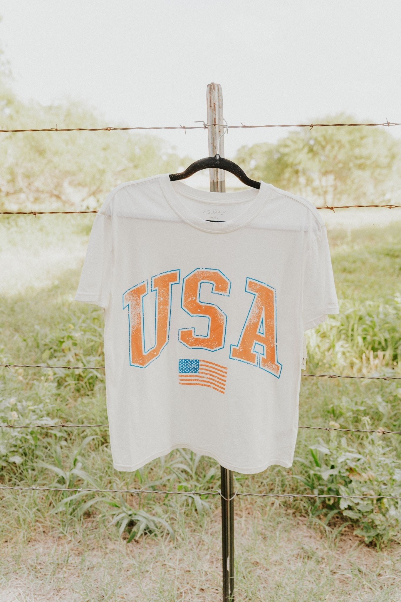 Flag Boyfriend Tee Sea Salt GT252825S - Southern Soule Designs