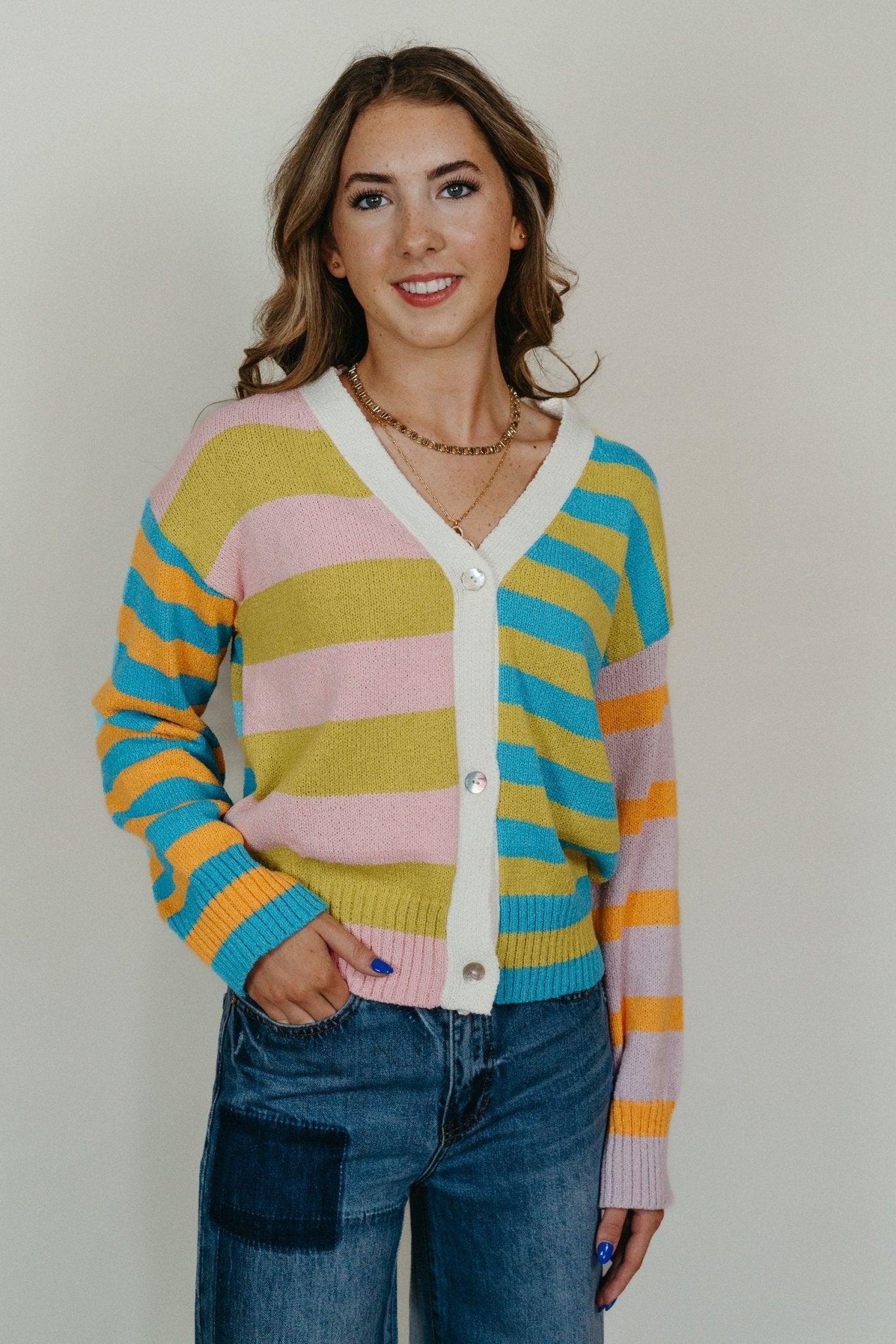 Flavia Multi Stripe Sweater 3232EK - Southern Soule Designs